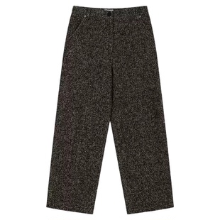 秒发!26春新款韩国东大门lerobe气质复古高腰直筒杂色休闲裤长裤