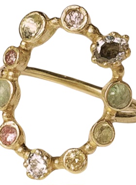 VIC & MAX  18K镀金镶钻石(未切磨)戒指 银泰百货