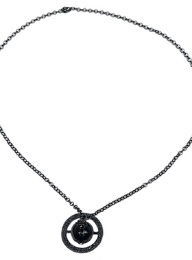 小香风立体土星项链女款