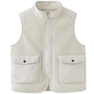 戴维贝拉儿童加绒背心男童摇粒绒马甲2026冬装新款童装坎肩上衣男