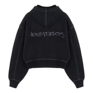 ACNE STUDIOS 25秋冬新款男士宽松连帽拉链卫衣银泰百货 301574
