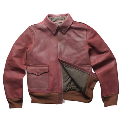 春秋男士头层牛皮疯马皮A2飞行服