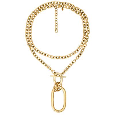petit moments CARABINER 层叠项链 金属金色REVOLVE小众新款