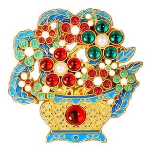 宫廷宝贝故宫文创珠翠光华点翠葫芦蝴蝶盆景冰箱贴生日礼物旗舰店