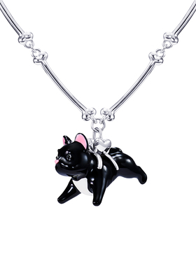 FWISH飞未夕 PAWty系列 黑法斗骨头银项链男女节日礼物