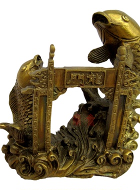 鲤鱼跳龙门纯铜质风水摆件