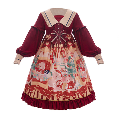 圣诞小熊洛丽塔裙子小公主原创正版可爱圣诞新年lolita童装连衣裙