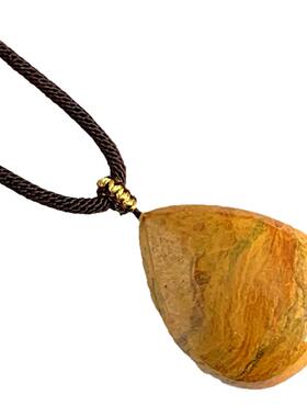 天然熊黄水滴吊坠毛衣链