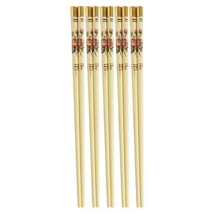 韩式金玫瑰陶瓷筷子家用耐热防霉高档奢华复古风精美餐具