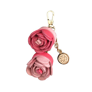 热销DIY钥匙扣 手工羊皮包包挂饰真皮花朵创意钥匙扣挂件配饰礼品