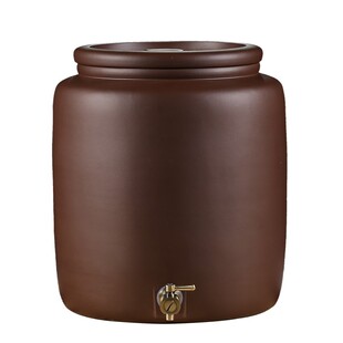 宜兴原矿紫砂水缸储水罐大号带龙头家用抽水式茶桶净水器陶瓷饮水