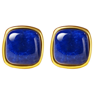 宫里上新青金石耳饰女纯银耳钉蓝色秋冬耳环高级感生日礼物送妈妈