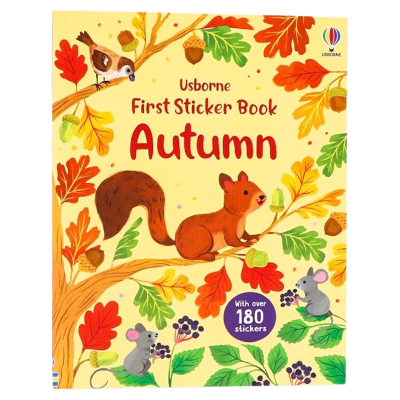 Usborne出品 第一本贴纸书 秋天 英文原版绘本 First Sticker Book Autumn 亲子互动益智游戏绘本 包含超过 180 张贴纸 全彩插画