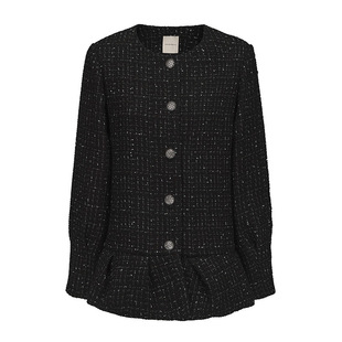 AtelierMissLu【巴洛克之夜】2024秋冬立体花苞下摆粗花呢外套