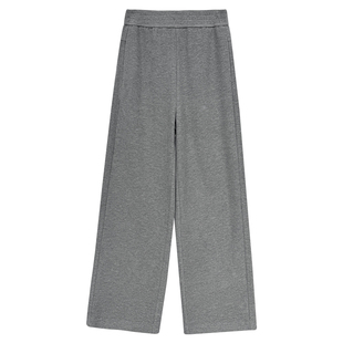 灰色糯米裤女秋冬新款高腰垂坠感加厚宽松bf慵懒风休闲直筒阔腿裤