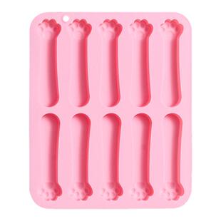 新品10连长条猫爪硅胶磨牙棒米糕软糖果巧克力模奶酪棒模具