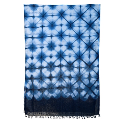 手工扎染围巾布茗堂纯棉蓝染