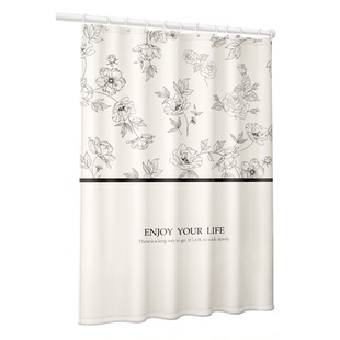 法式浴帘浴室门帘子防水布防霉挡水卫生间遮挡淋浴高档隔断免打孔