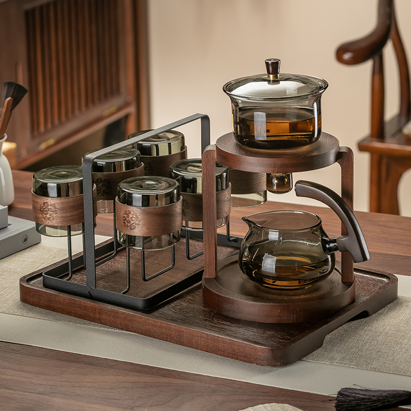 玻璃全自动茶具套装茶台一整套磁吸泡茶壶家用功夫茶懒人泡茶神器