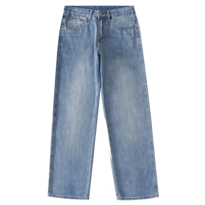 加绒牛仔裤男宽松直筒裤加厚长裤