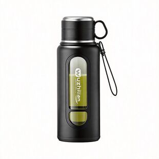 水杯大容量玻璃杯男士喝水耐高温防摔泡茶水分离茶杯子便携双层