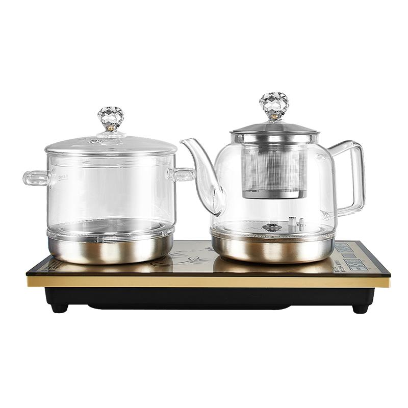 底部全自动上水电热烧水壶泡茶专用玻璃茶台电茶壶茶桌嵌入式一体