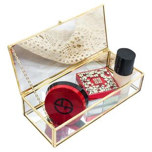 原创设计玻璃首饰盒饰品盒珠宝展示盒长方形化妆品桌面收纳盒