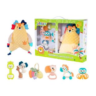 jollybaby新生婴儿安抚礼盒手摇铃玩具抓握训练牙胶0-6月1岁礼物