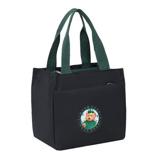 新款简约牛津布日式休闲铝箔保温层饭盒袋便当包大容量拉链手提包