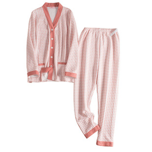 梦蜜月子服秋冬空气棉孕妇家居服纯棉产后专用V领冬季厚哺乳睡衣