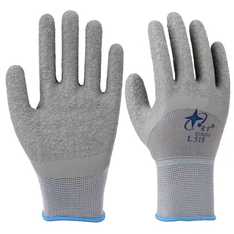 星宇劳保手套L518乳胶皱纹塑胶橡胶防滑耐磨透气防护做工户外作业
