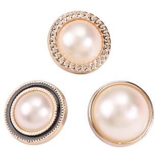 扣子高端精致小香风珍珠纽扣开衫衣服毛呢大衣毛衣外套钮扣上衣女