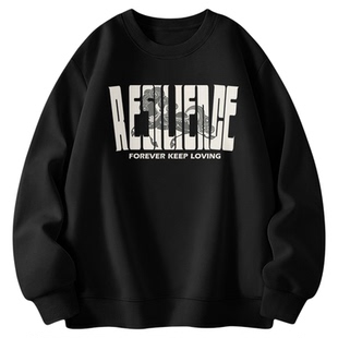 ppge美式圆领卫衣男款2026春季重磅长袖套头上衣华棉内搭打底衫