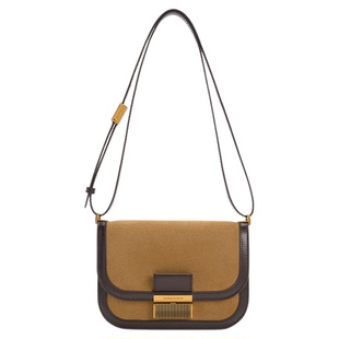 [折扣推荐]CHARLES&KEITH秋冬CK2-80782444-3仿麂皮金属扣豆腐包