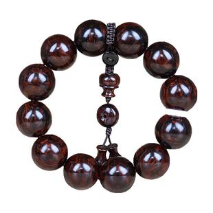 海南黄花梨霸王岭海黄帝王紫油梨老料佛珠手串沉水高级20mm山水纹