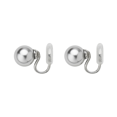 施家银灰珍珠百搭耳夹可优雅可酷