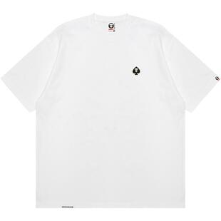 Aape旗舰店男装25春夏扑克猿人徽章简约宽松潮流短袖T恤1599XXO