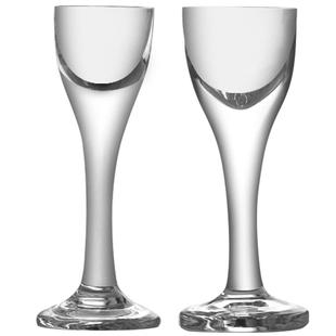 中式高脚白酒杯家用水晶玻璃一口杯高脚小酒杯5ml六只8ml创意高档