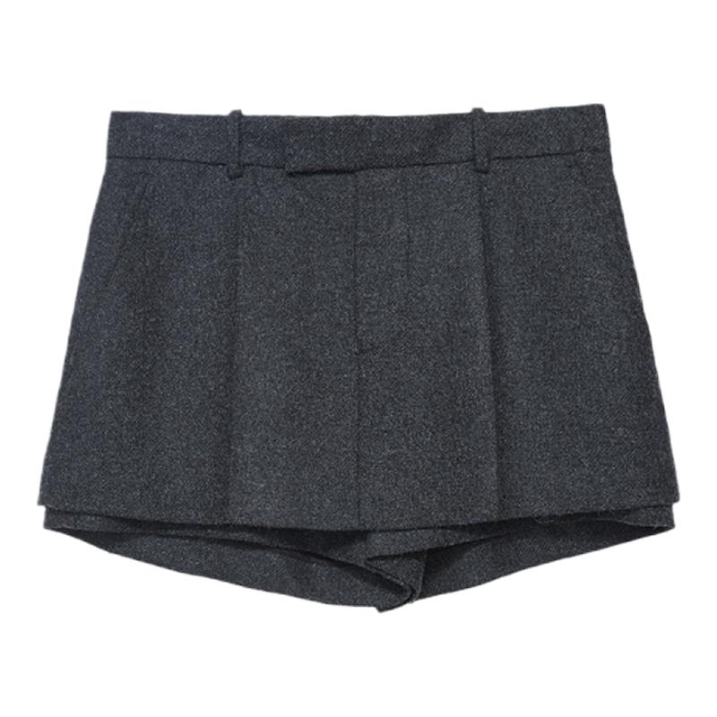 【特价款现货】 IMMI24秋冬新品 设计师品牌 薄呢迷你短裙裤