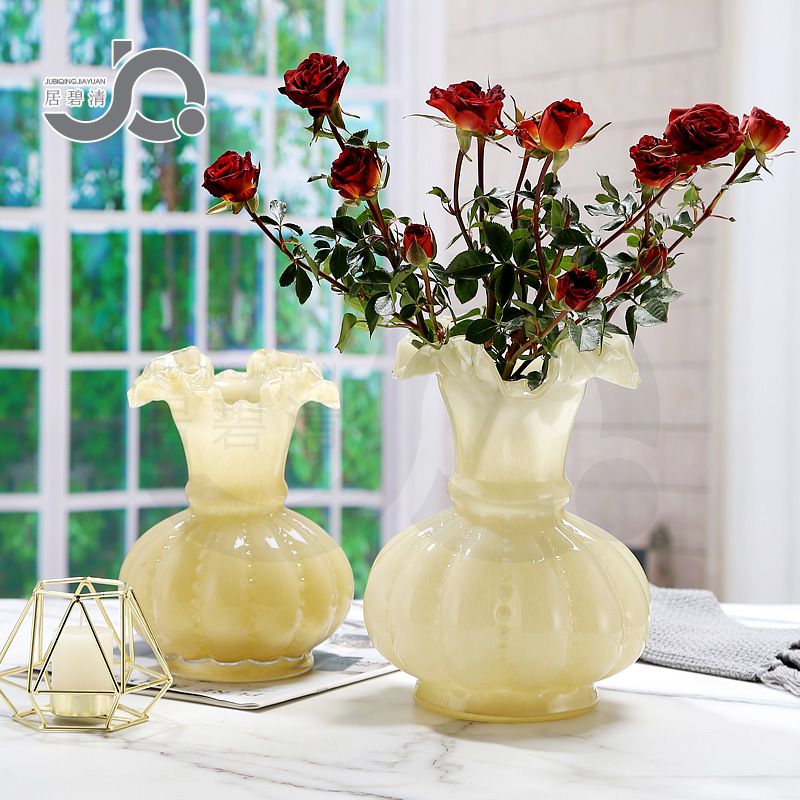 15玻璃花瓶中古芬顿琉璃绿色摆件装饰器养桌面插花室内花创意水客