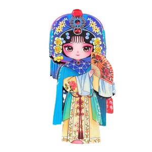 中国风木质京剧脸谱冰箱贴