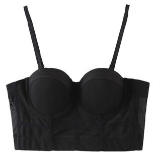 大码胖mm美背吊带背心女夏内搭带胸垫外穿显瘦小吊带鱼骨上衣微胖