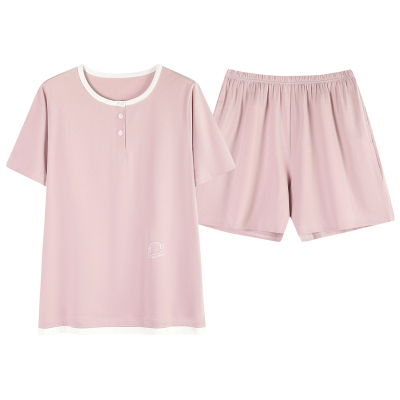 女浅粉家居服夏天慵懒可外穿套装