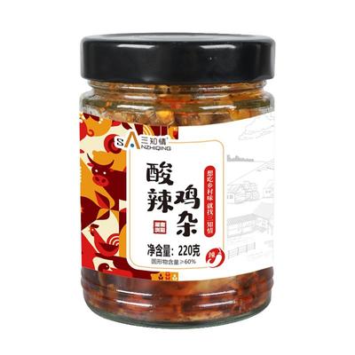 三知情酸辣鸡杂瓶装下饭菜
