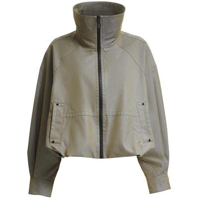 SEASONHIGH秋季潮酷光泽感宽松百搭舒适时尚出街立领夹克外套女装