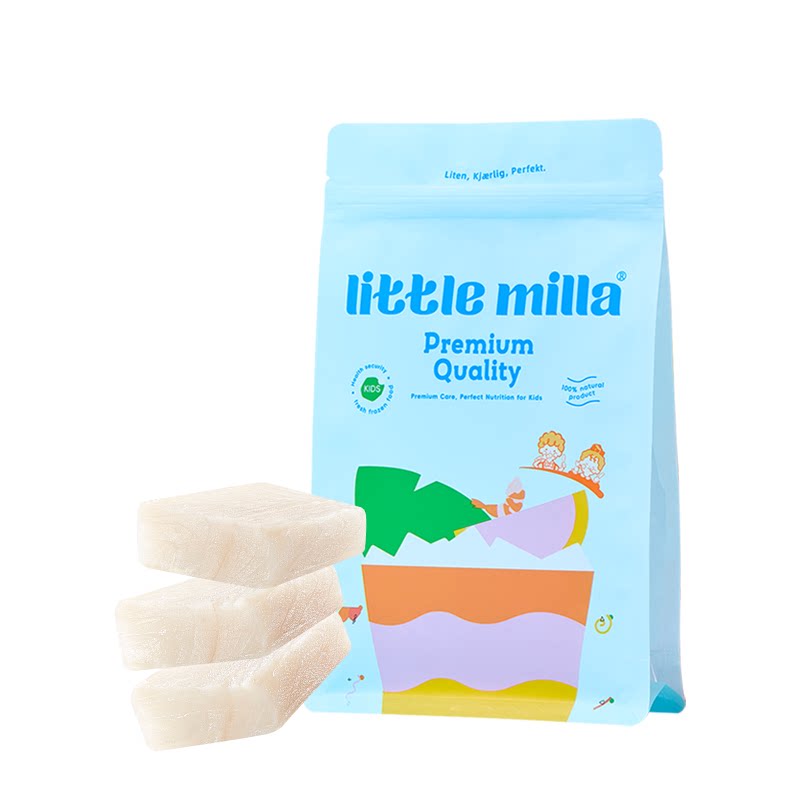 LITTLEMILLA挪威大西洋真鳕鱼新鲜冷冻宝宝婴儿辅食鳕鱼块500g