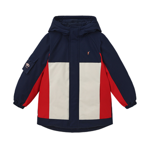 POLO WALK童装 男童羽绒服中长款2025新款冬季儿童外套上衣连帽