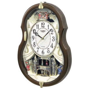 RHYTHM丽声挂钟客厅办公室时尚大气音乐旋动时豪华挂钟4MH829WD06