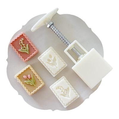 花朵方框月饼模具铃兰郁金香