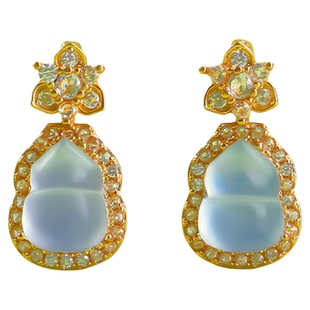 天然紫粉白水晶葫芦配件diy串珠小滴溜手链手串猫眼玉石玛瑙提溜